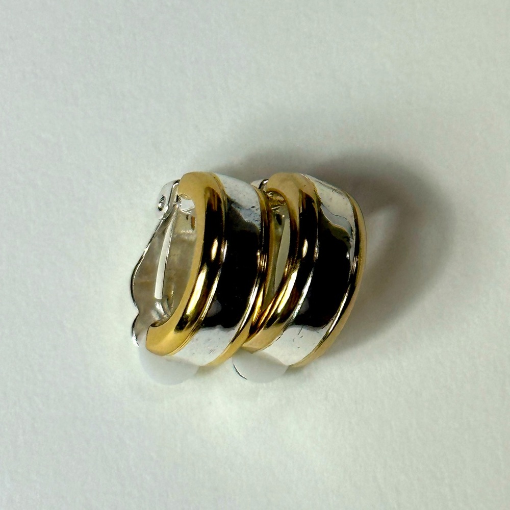 Vintage Givenchy two toned clip on hoops.